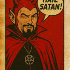 Anton LaVey Hail Satan Postcard